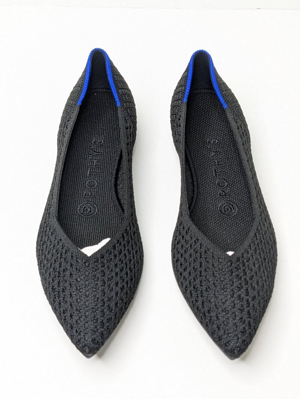 Rothy's The Point Casual Slip-On Ballet Flats Black Womens 7.5